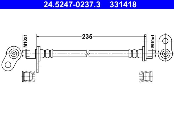 ATE 24.5247-0237.3 Fékcső, gumifékcső