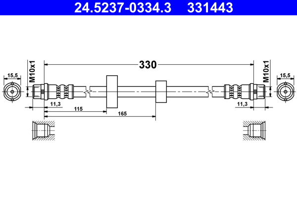 ATE ATE24.5237-0334 fékcső