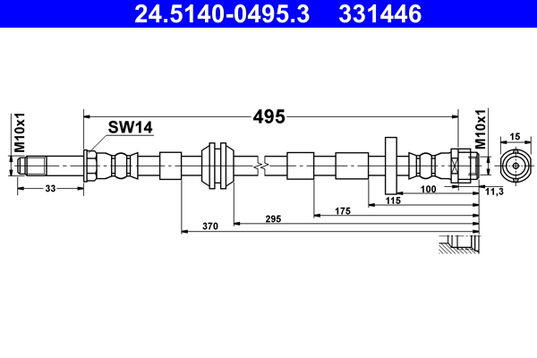 ATE ATE24.5140-0495 fékcső