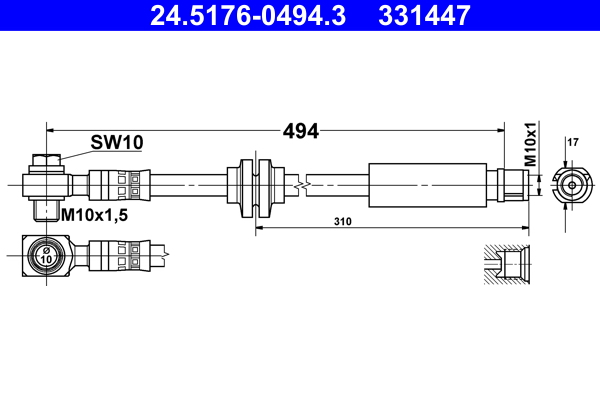 ATE ATE24.5176-0494 fékcső