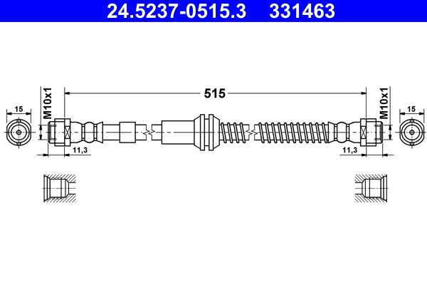 ATE 24.52370515.3 Fékcső, gumifékcső