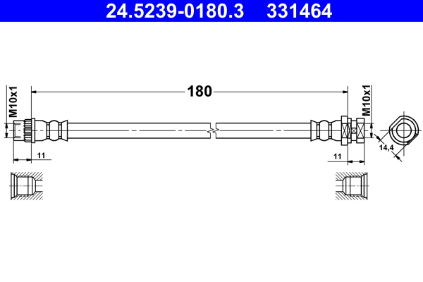 ATE 287040 24.5239-0180.3 - Fékcső, gumifékcső