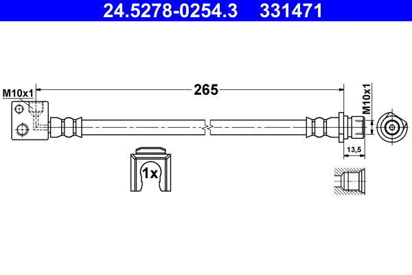 ATE 24.52780254.3 Ate fékcső