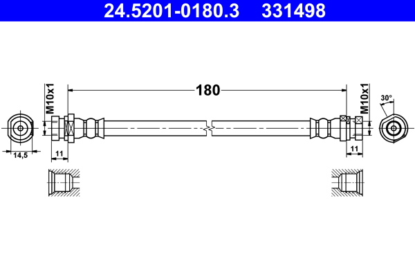 ATE 287039 24.5201-0180.3 - Fékcső, gumifékcső