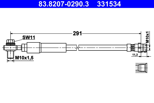 ATE 83.8207-0290.3 fékcső