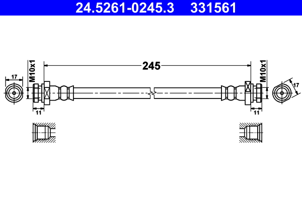 ATE ATE24.5261-0245 fékcső