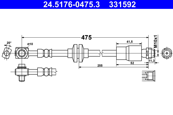 ATE ATE24.5176-0475 fékcső