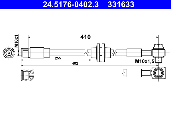 ATE 24.5176-0402.3 fékcső