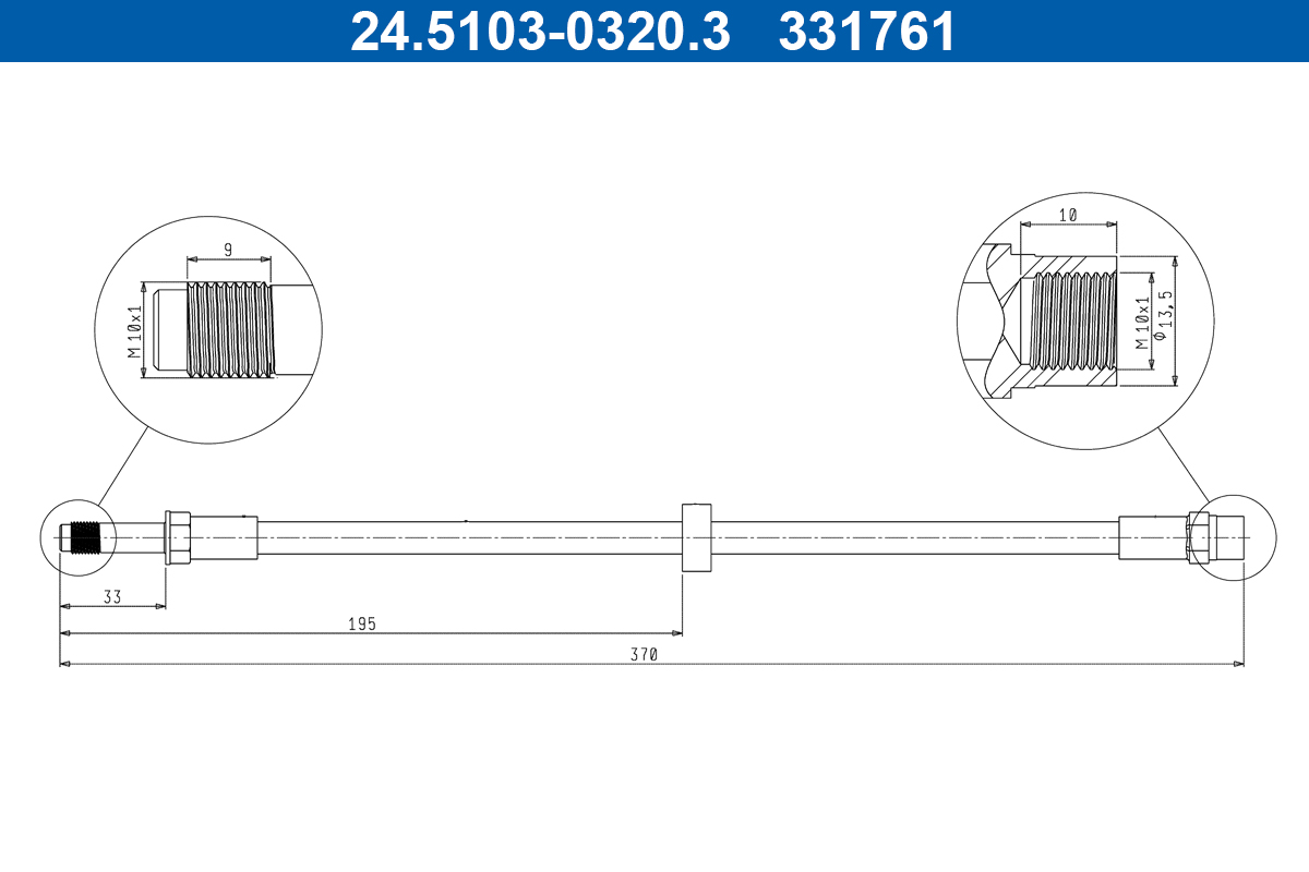 ATE ATE24.5103-0320.3 Fékcső, gumifékcső