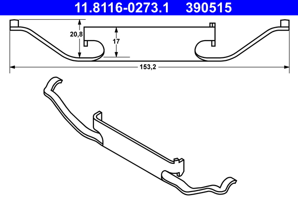 ATE 11.81160273.1 Féknyereg rugó