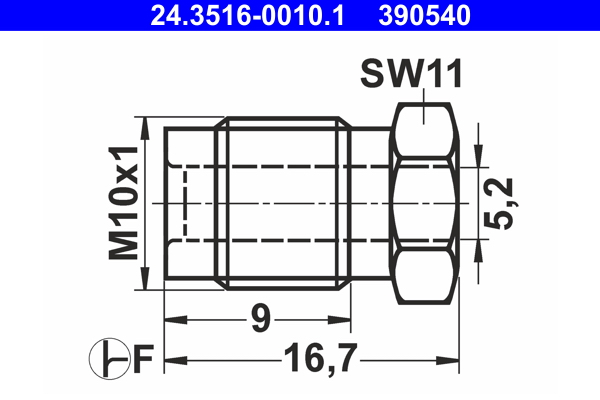 ATE 1002782451 24.3516-0010.1 - összekötő csavar