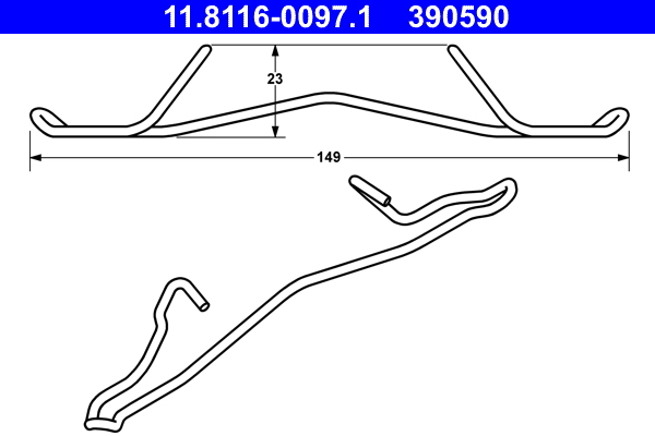 ATE 11.8116-0097.1 Rugó féknyereghez, fékbetét rögzítő rugó