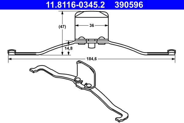 ATE 11.81160345.2 Féknyereg rugó