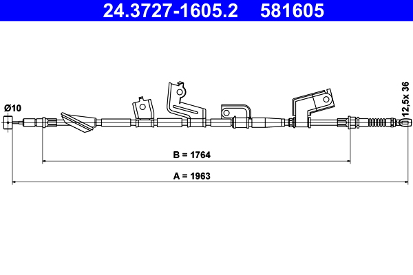 ATE 24.37271605.2 Kézifék bowden, kézifék kötél
