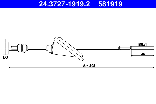 ATE 24.37271919.2 Kézifék bowden, kézifék kötél