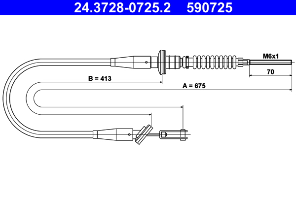 ATE 24.37280725.2 Kuplungkötél, kuplungbowden