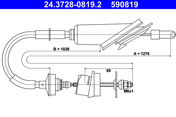 ATE 24.37280819.2 Kuplungkötél, kuplungbowden