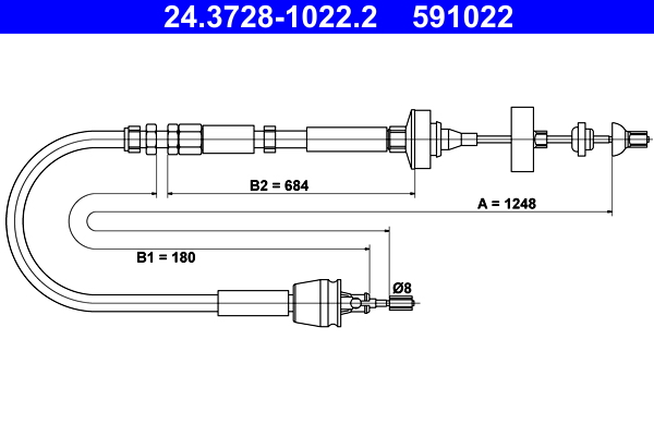 ATE 24.37281022.2 Kuplung bowden