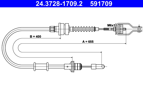 ATE 24.37281709.2 Kuplungkötél, kuplungbowden