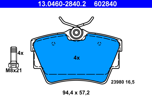 ATE 73865 13.0460-2840.2 - Fékbetét