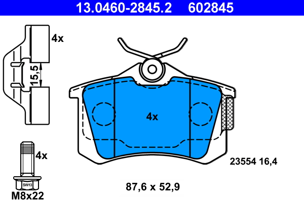 ATE 77455 13.0460-2845.2 - Fékbetét