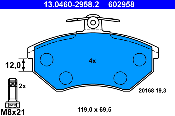 ATE  13.0460-2958.2 - Fékbetét