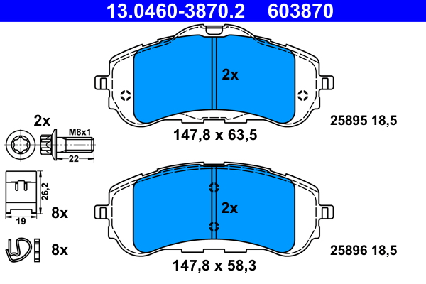 ATE 205173 13.0460-3870.2 - Fékbetét