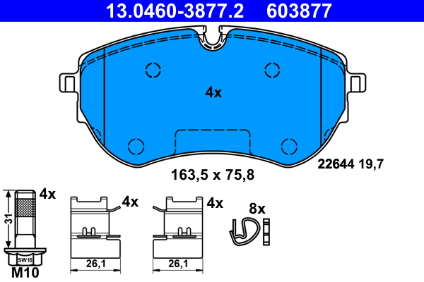 ATE 286086 13.0460-3877.2 - Fékbetét