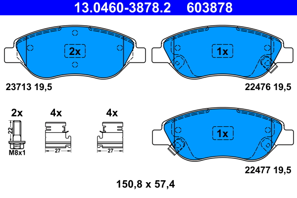 ATE 339423 13.0460-3878.2 - Fékbetét