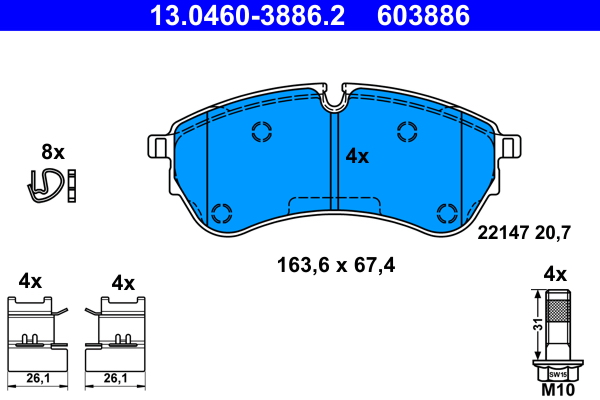 ATE  13.0460-3886.2 - Fékbetét