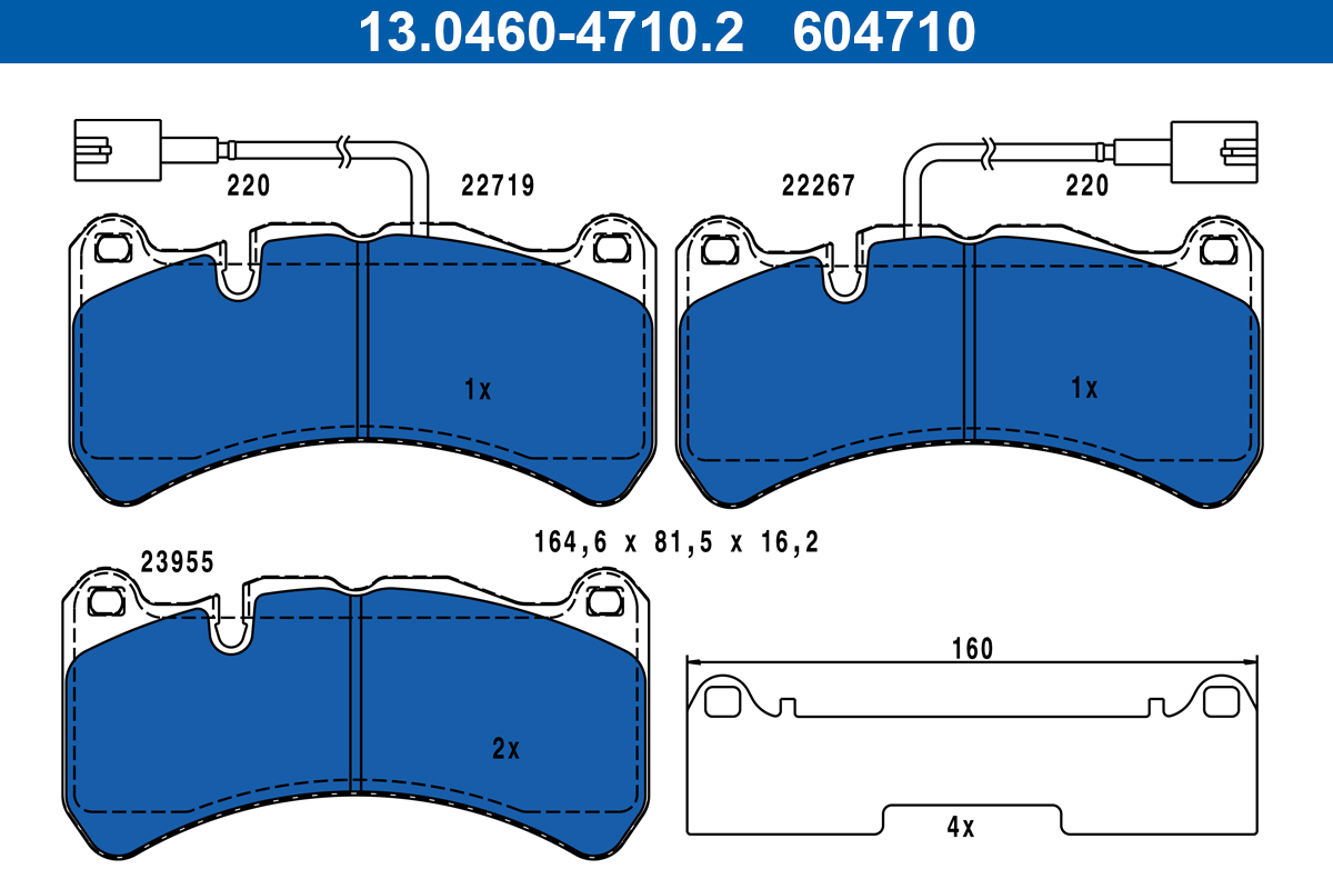 ATE 13.0460-4710.2 KLOCKI HAM. ALFA P. GIULIA/STELVIO 2,9 15-