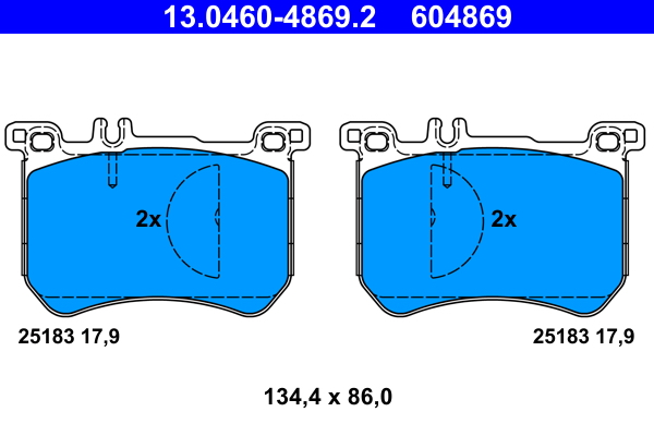 ATE 13.0460-4869.2 Fékbetét készlet, tárcsafék