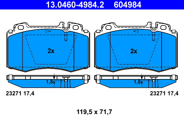 ATE 73187 13.0460-4984.2 - Fékbetét