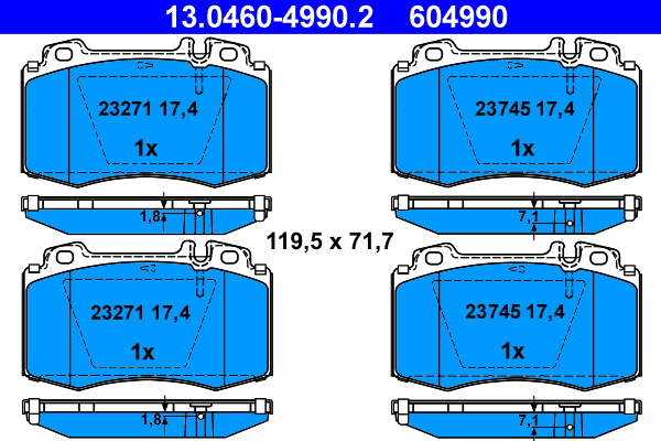 ATE 73194 13.0460-4990.2 - Fékbetét