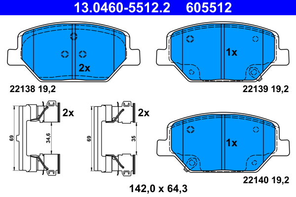 ATE 380959 13.0460-5512.2 - Fékbetét