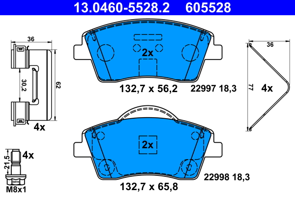 ATE 458186 13.0460-5528.2 DISK PL VOLVO 13.0460-5528.2 PR.XC40 17->16 KOTA?