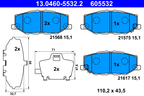 ATE 13.0460-5532.2 f?kbet?tk?szlet, t?rcsaf?k