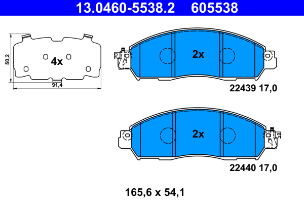 ATE 375928 13.0460-5538.2 - Fékbetét