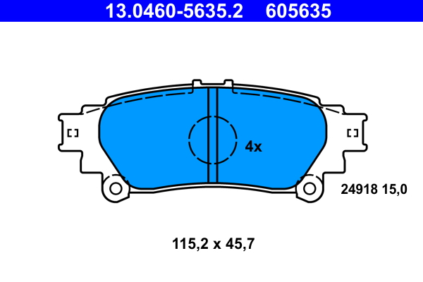 ATE 257869 13.0460-5635.2 - Fékbetét