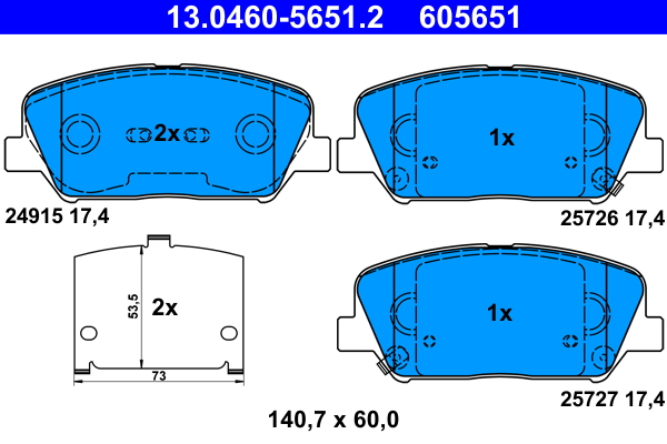 ATE  13.0460-5651.2 - Fékbetét