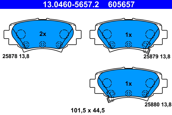 ATE ATE13.0460-5657 fékbetét készlet, tárcsafék