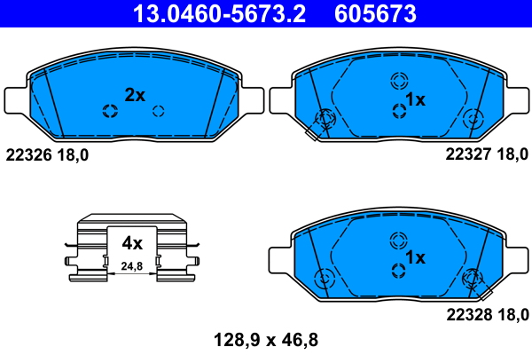 ATE 338436 13.0460-5673.2 - Fékbetét