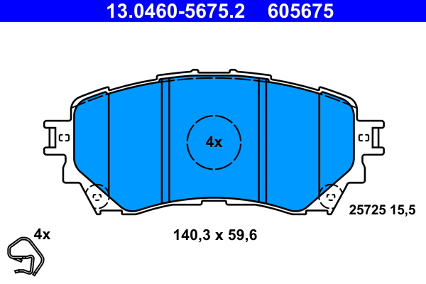 ATE 293057 13.0460-5675.2 - Fékbetét