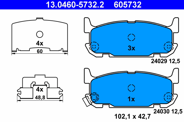 ATE  13.0460-5732.2 - Fékbetét
