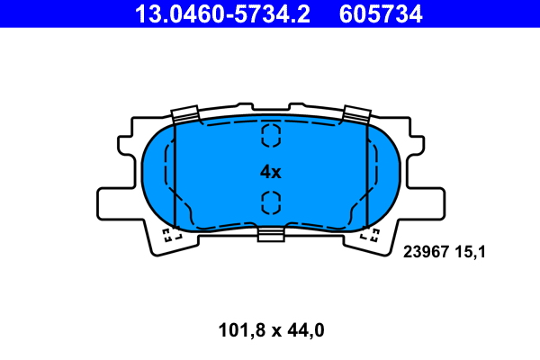 ATE 130194 13.0460-5734.2 - Fékbetét