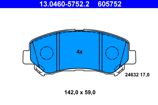 ATE 104360 13.0460-5752.2 - Fékbetét