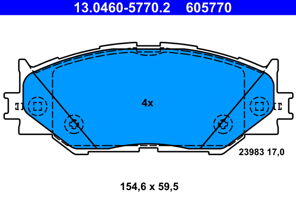 ATE 13.0460-5770.2 Fékbetét készlet, tárcsafék