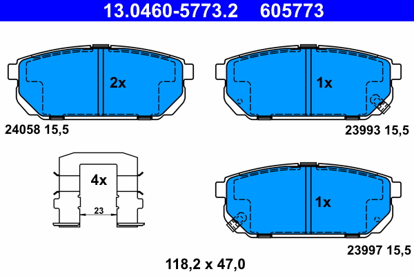 ATE 206798 13.0460-5773.2 - Fékbetét