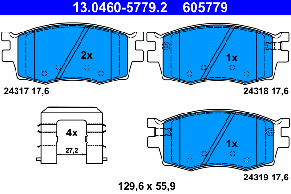 ATE 206799 13.0460-5779.2 - Fékbetét