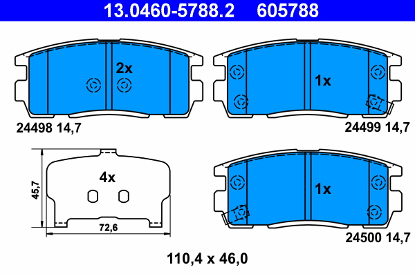 ATE 74834 13.0460-5788.2 - Fékbetét